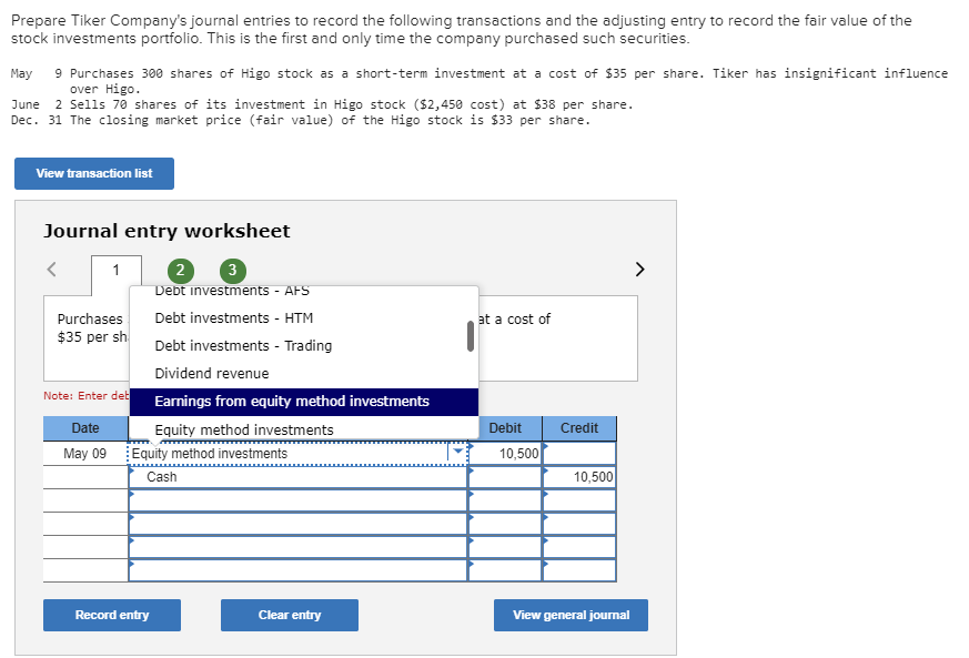 Solved Prepare Tiker Company&rsquo;s journal entries to record the 