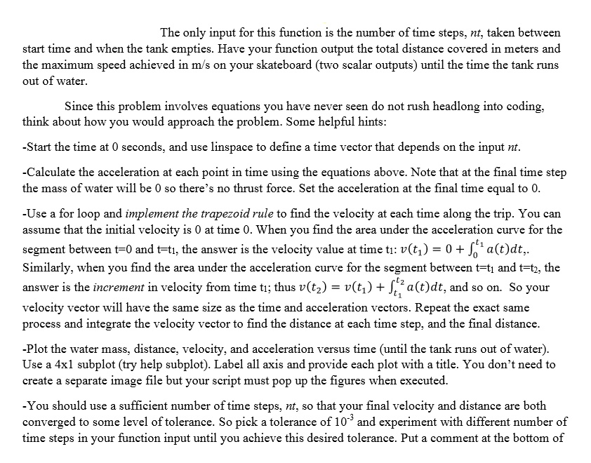 Problem 1 (You may not use the trapz function from | Chegg.com