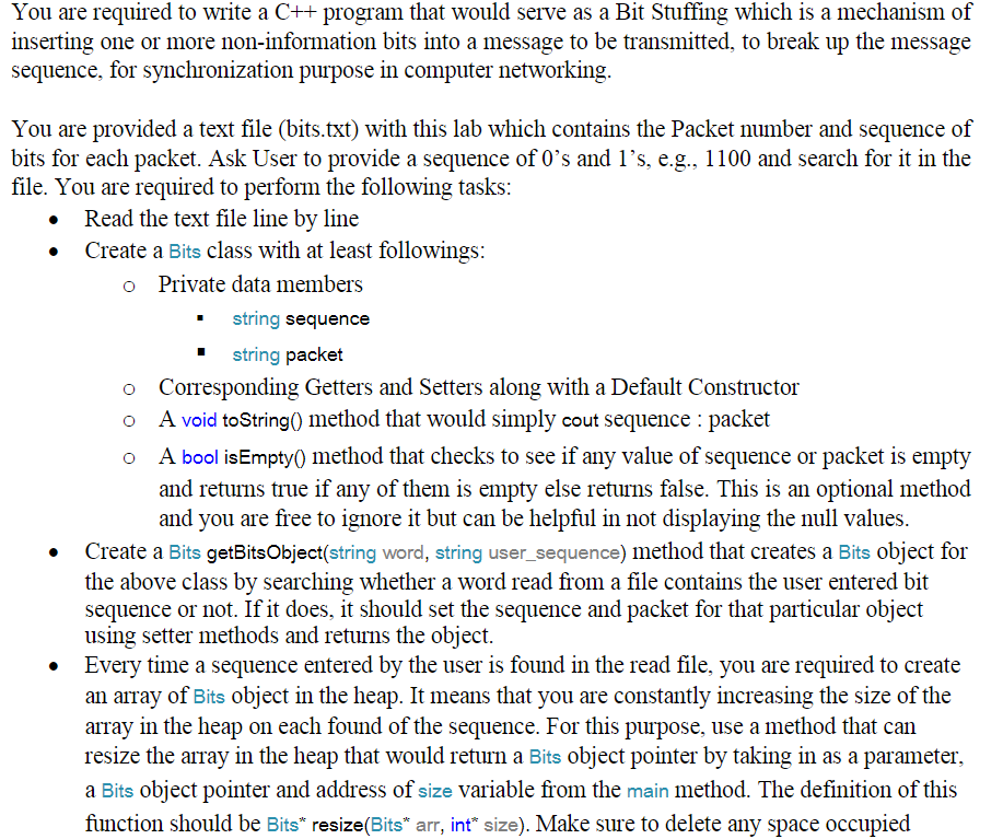 Solved You are required to write a C++ program that would | Chegg.com