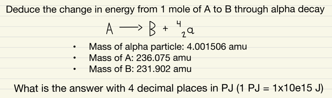 Solved A B+4a - Mass of alpha particle: 4.001506 amu - Mass | Chegg.com