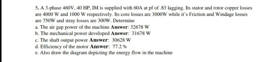 Solved 6. A 3-phase, 4 pole 50 Hz induction motor provides | Chegg.com