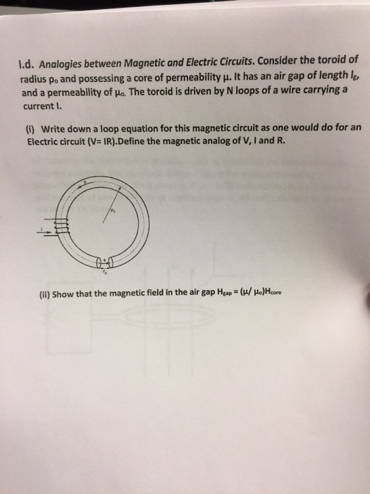 Solved Analogies between Magnetic and Electric circuits. | Chegg.com