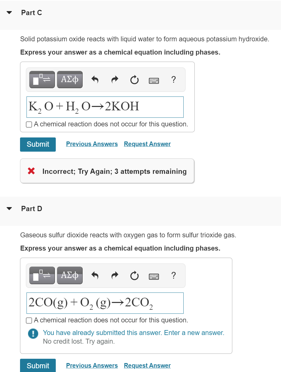 Solved Part A Gaseous ethylene C2H4 reacts with oxygen gas