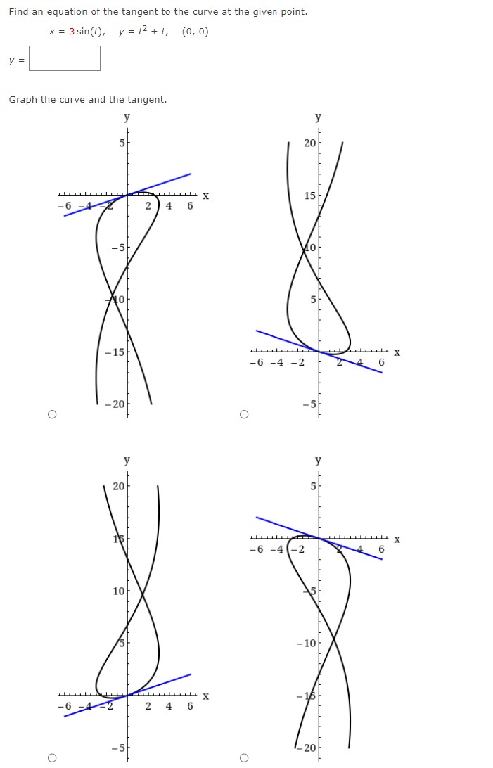 Solved Find an equation of the tangent to the curve at the | Chegg.com