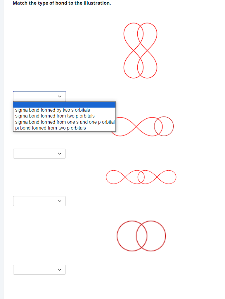 Solved Match the type of bond to the illustration. | Chegg.com