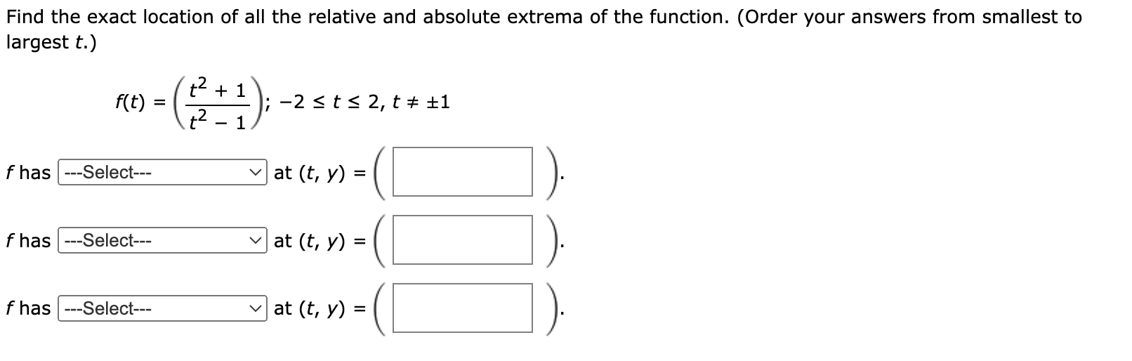 Solved Find the exact location of all the relative and | Chegg.com