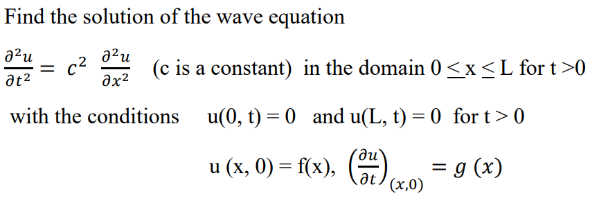 Solved Find The Solution To The Wave Equation.Please Explain | Chegg.com