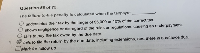 What Is The Failure To File Penalty