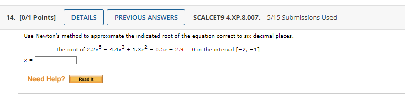 Solved Use Newton's method to approximate the indicated root | Chegg.com