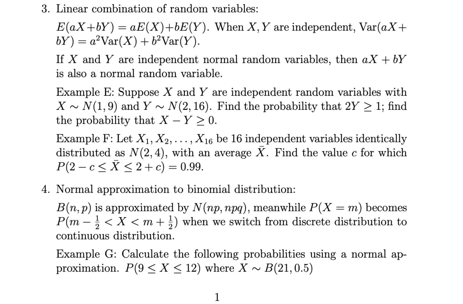 Solved 3 Linear Combination Of Random Variables Eaxy 6289