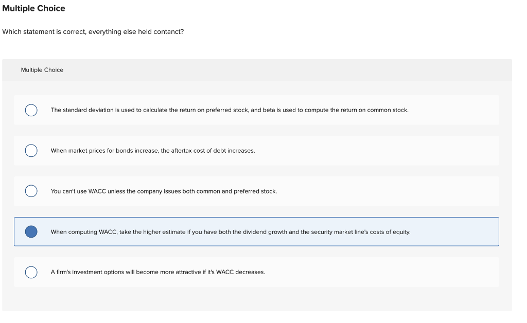 Solved Multiple Choice Which statement is correct, | Chegg.com