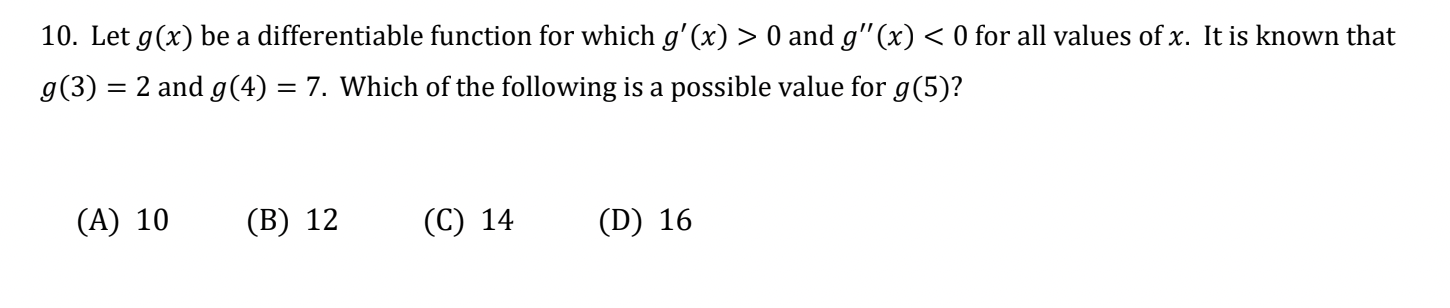 Solved 10 Let G X Be A Differentiable Function For Which