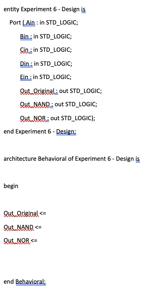 entity Experiment 6 - Design s \[ \begin{array}{l} | Chegg.com