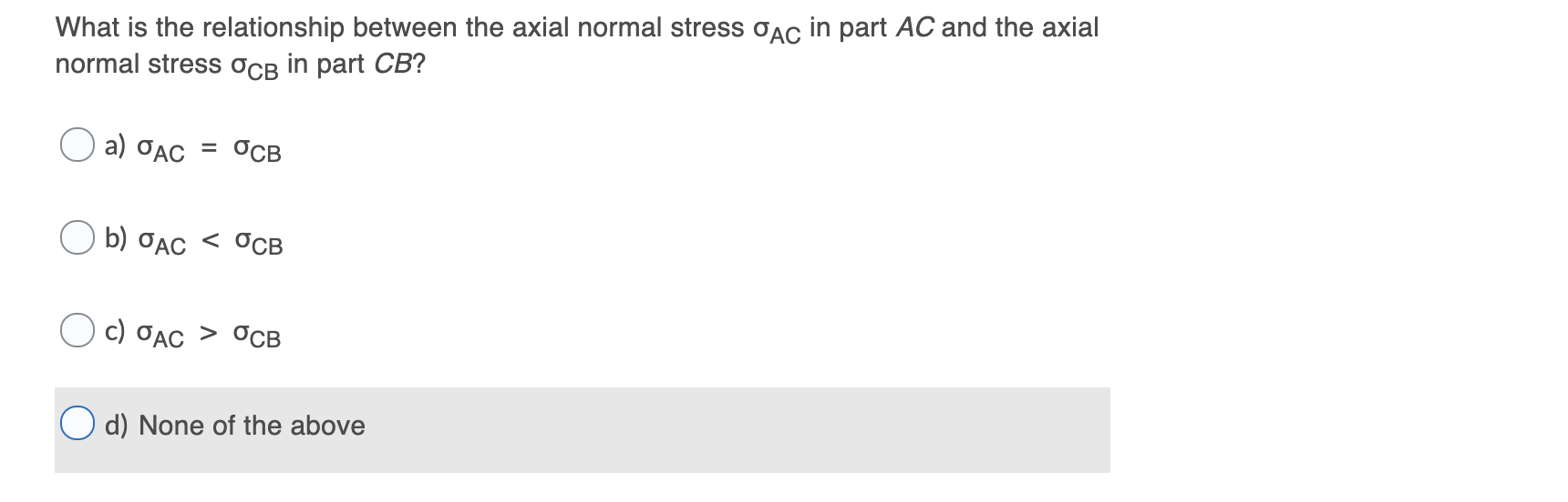 Solved A plastic bar ACB having two different solid circular