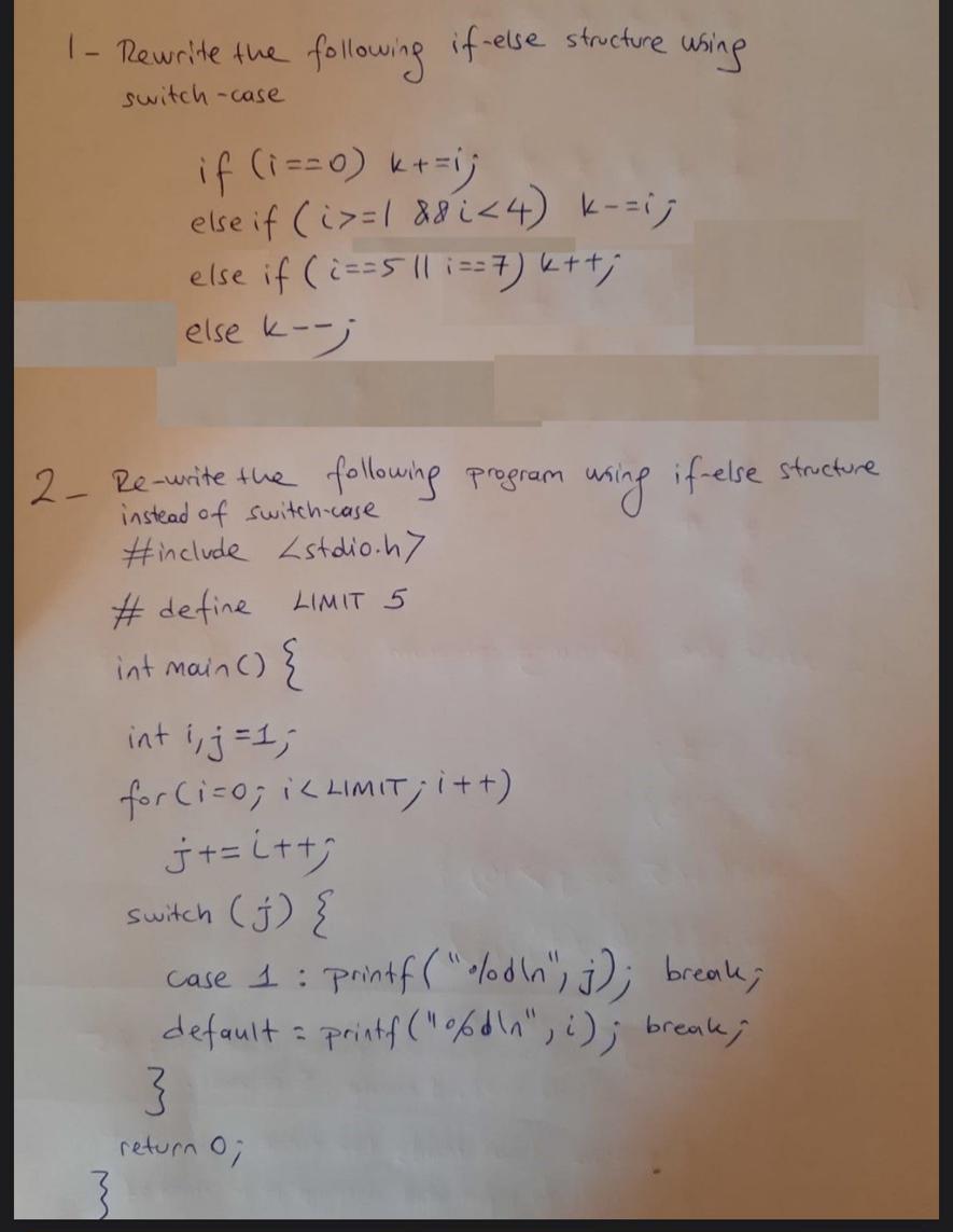 Solved 1 Rewrite The Following Following If Else Structu Chegg Com