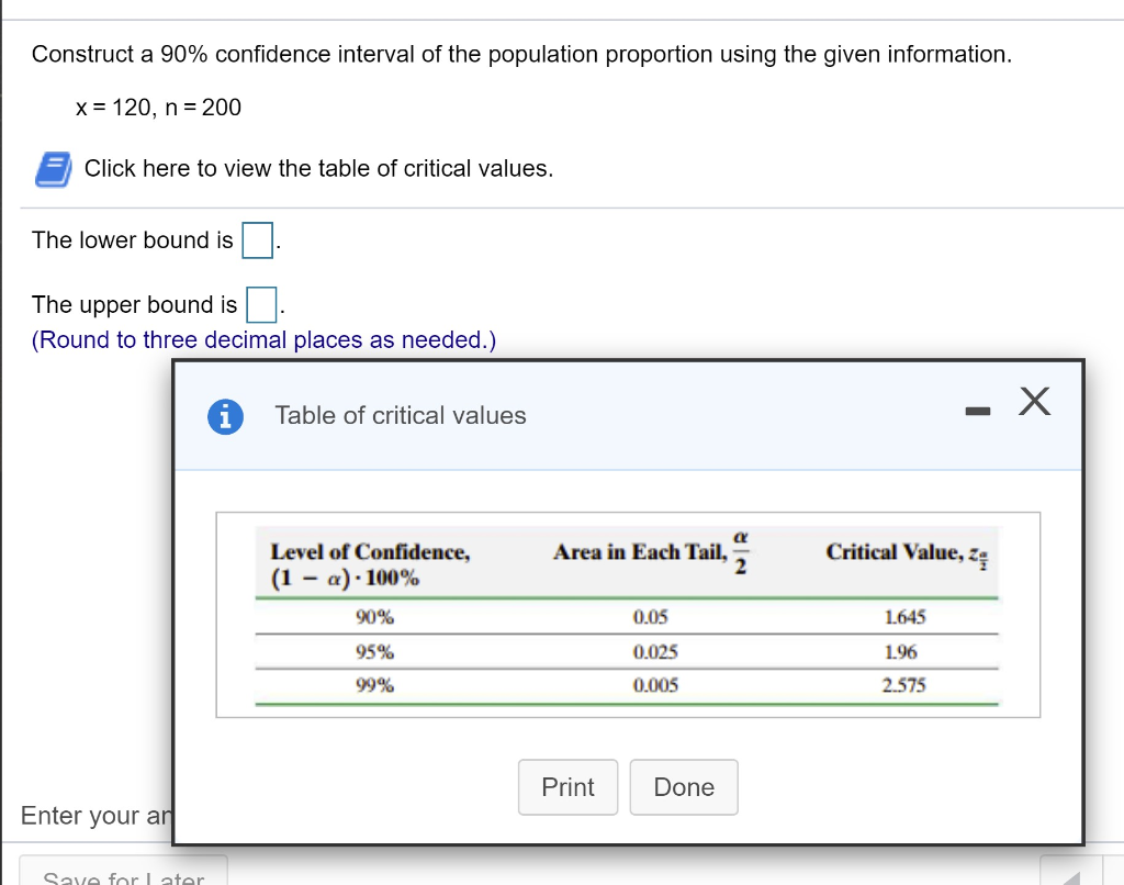Solved Construct a 90% confidence interval of the population | Chegg.com