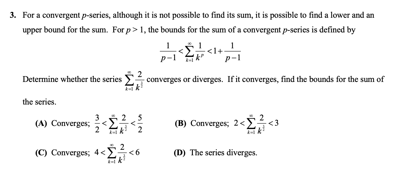 how to find the sum of a convergent p series