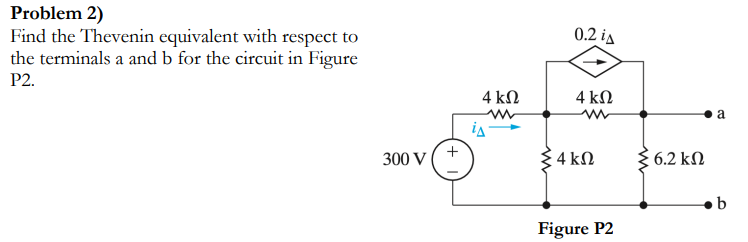 Solved Problem 2) Find The Thevenin Equivalent With Respect | Chegg.com