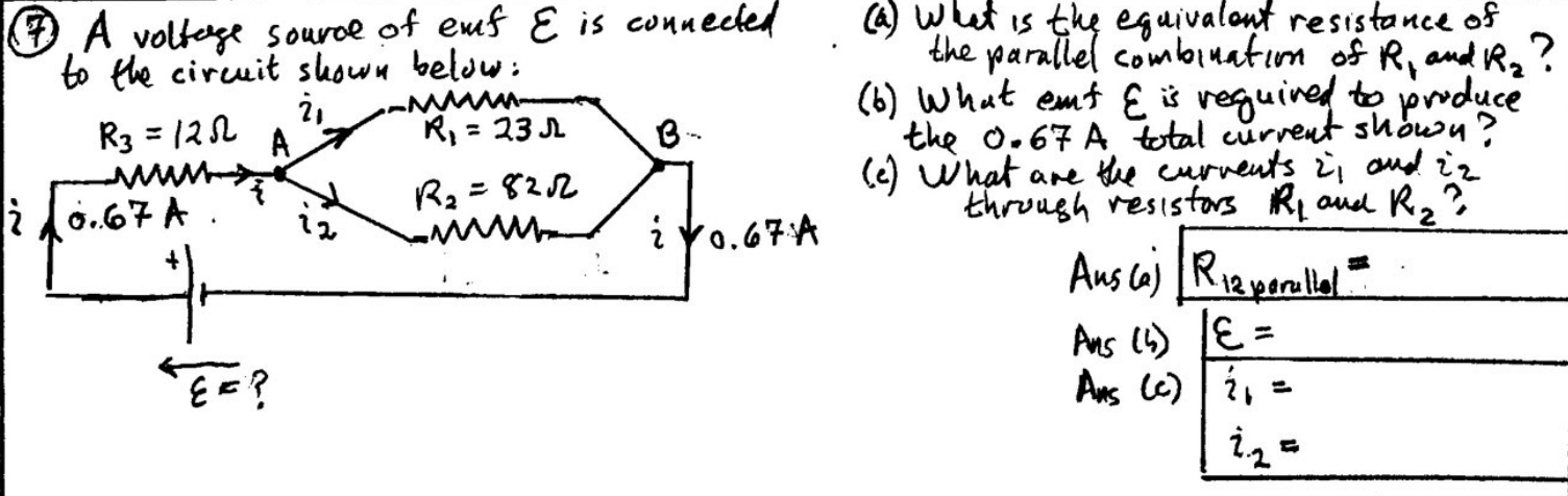 Solved A voltage source of emf E is connected to the circuit | Chegg.com