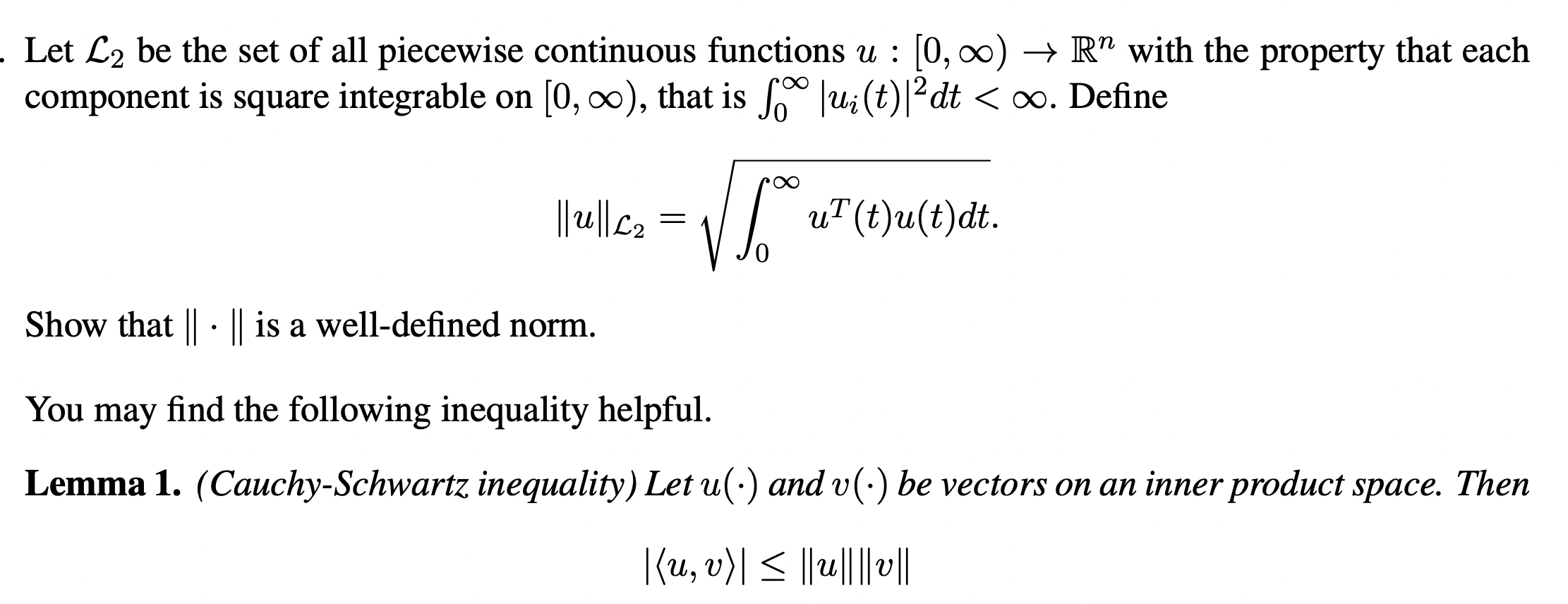 Solved Let L2 be the set of all piecewise continuous | Chegg.com