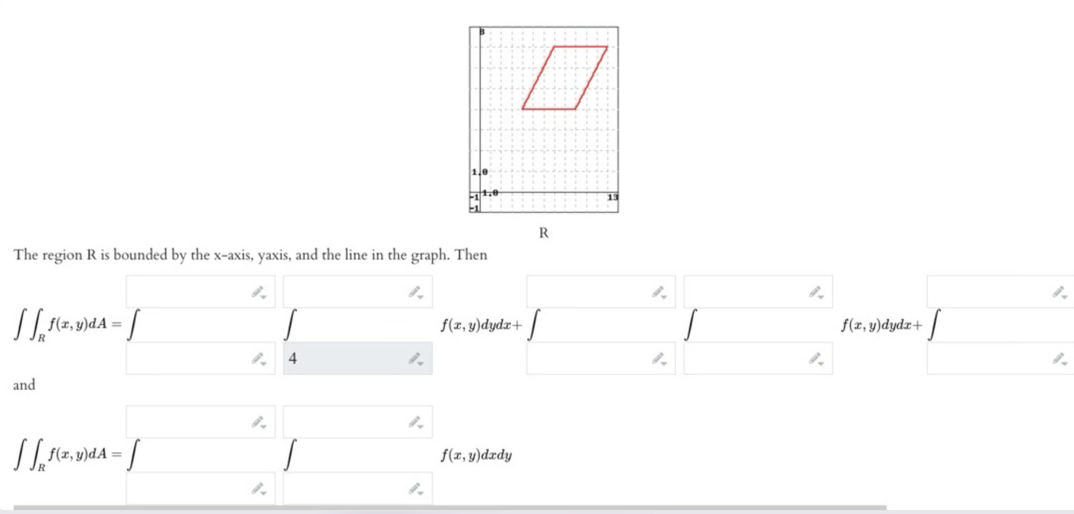 Solved The Region R Is Bounded By The X Axis Yaxis And The