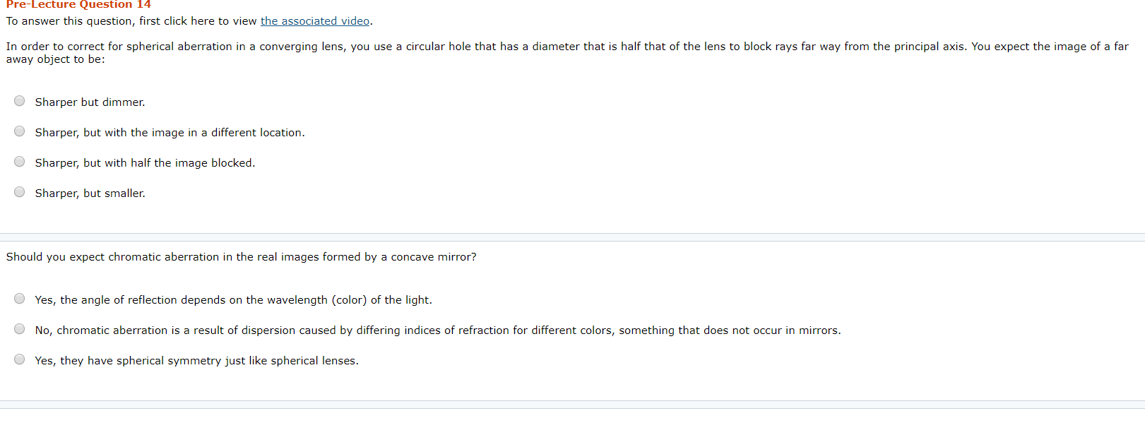 Solved Pre-Lecture Question 14 To answer this question, | Chegg.com