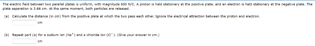 Solved The electric field between two parallel plates is | Chegg.com