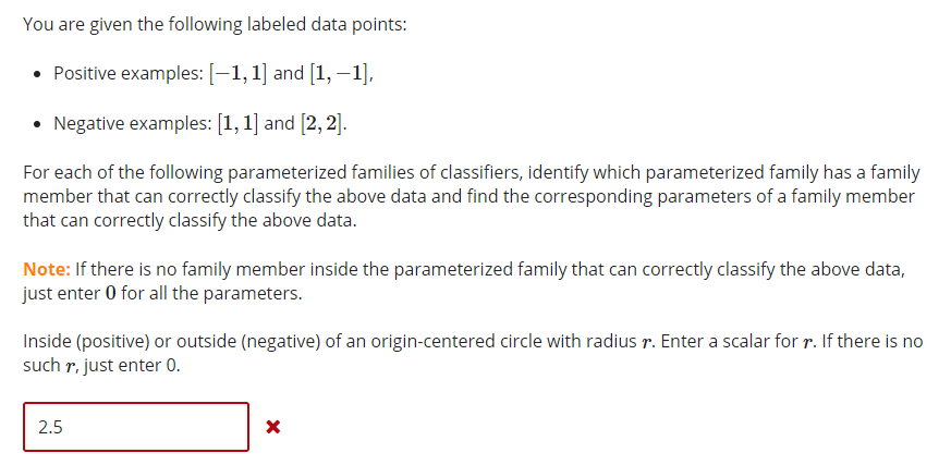 You are given the following labeled data points: • | Chegg.com