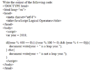 Solved Write the output of the following code: | Chegg.com