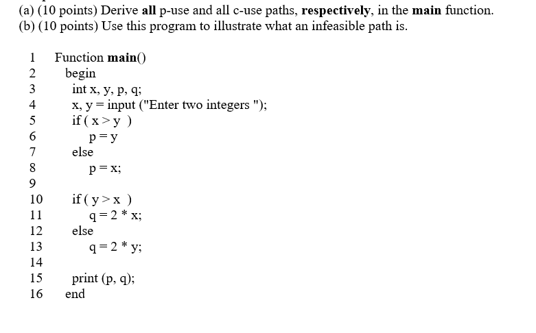 In Javascript derive all p-use and c-use paths in | Chegg.com
