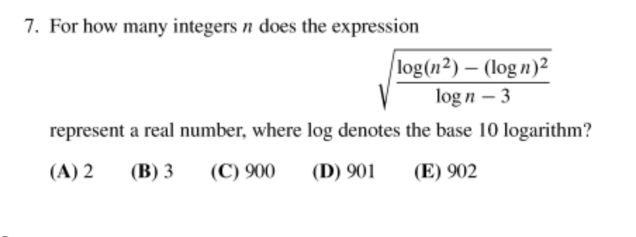 Solved 7. For how many integers n does the expression | Chegg.com