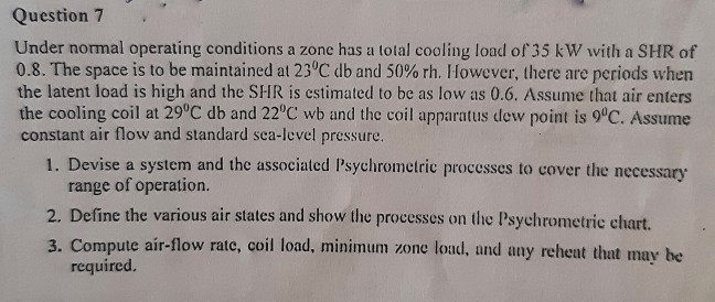 Solved Question 7 Under normal operating conditions a zone | Chegg.com