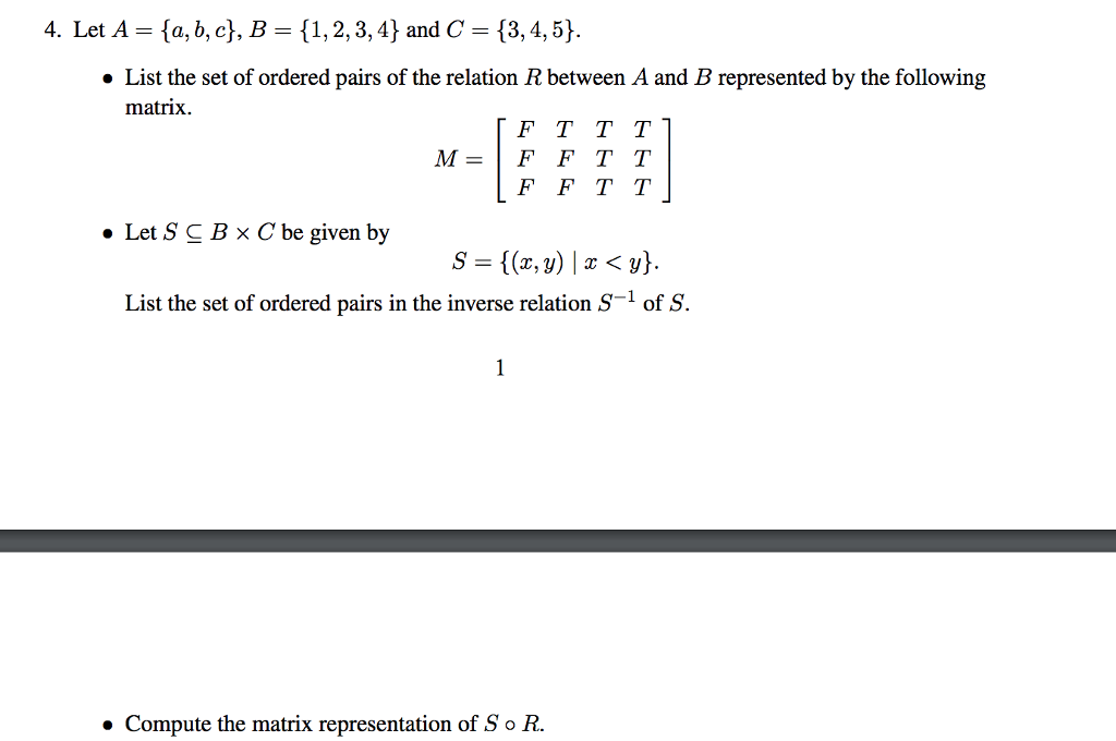 Solved 4. Let A = {a, B, C), B = { 1, 2, 3, 4} And C = {3, | Chegg.com