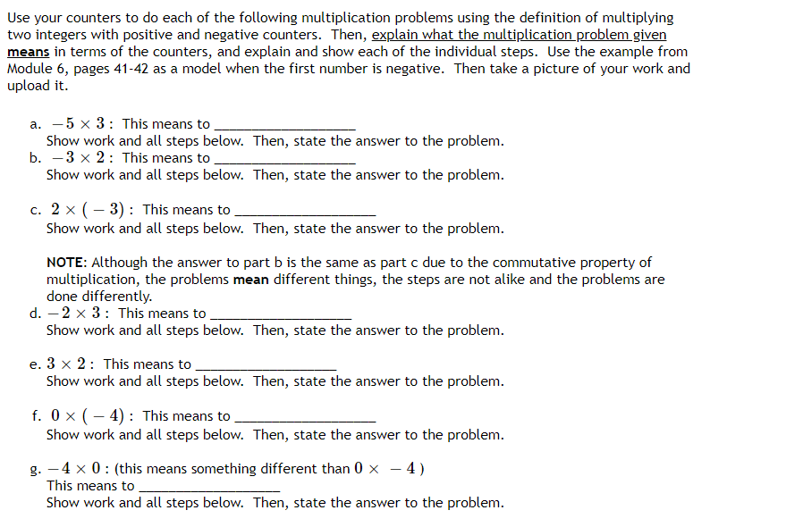 Solved Use your counters to do each of the following | Chegg.com