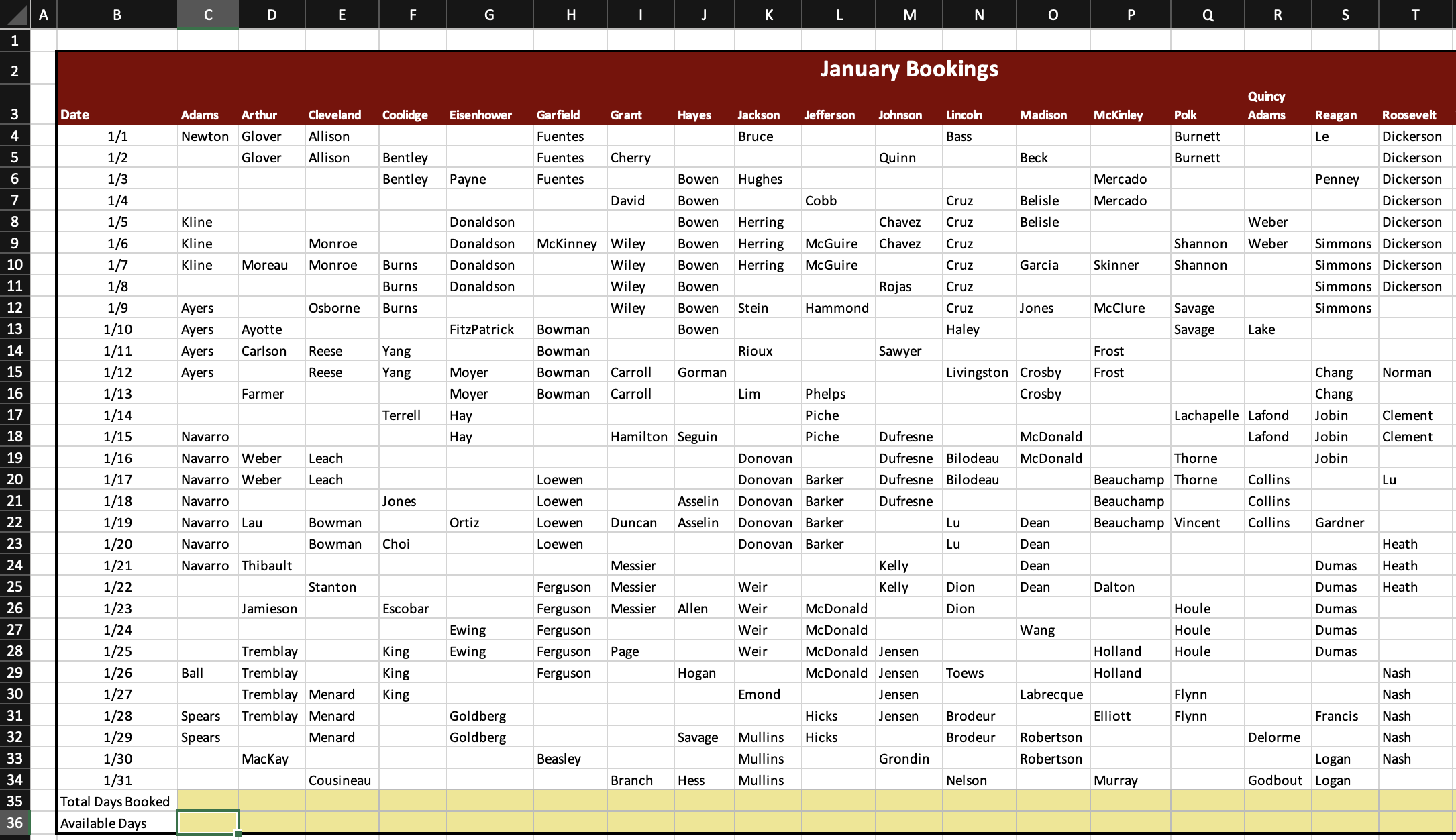 on-the-january-bookings-worksheet-in-cell-c35-use-a-chegg