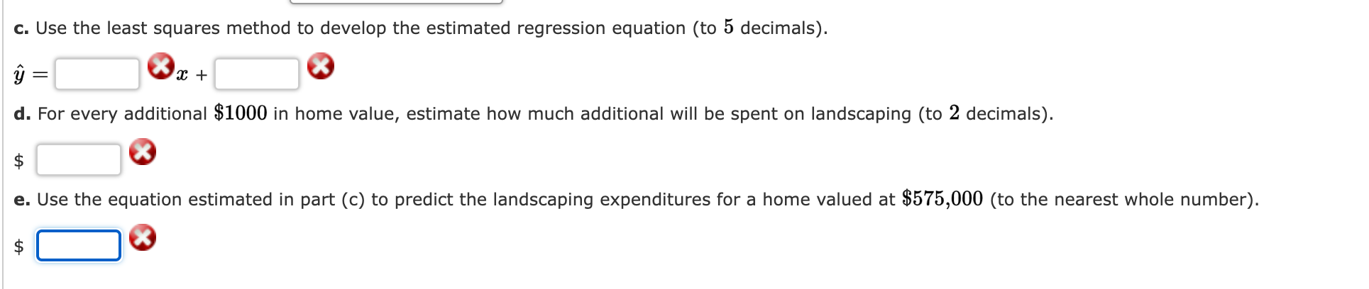 Solved c. Use the least squares method to develop the | Chegg.com