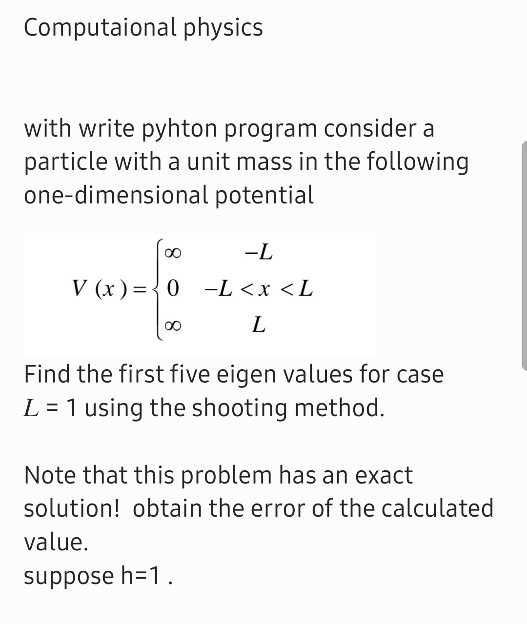 Solved Computaional physics with write pyhton program | Chegg.com