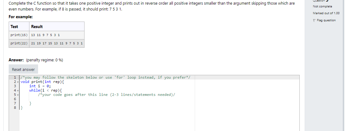 Solved Question Not complete Complete the C function so that | Chegg.com