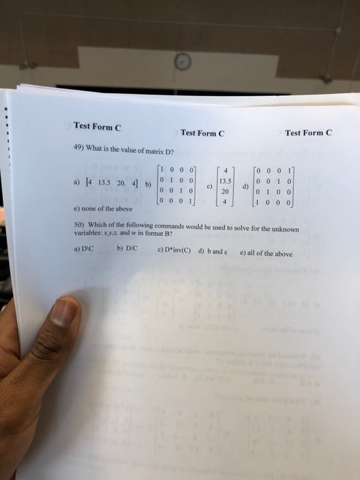 Test Form C Test Form C Test Form C 49) What is the | Chegg.com