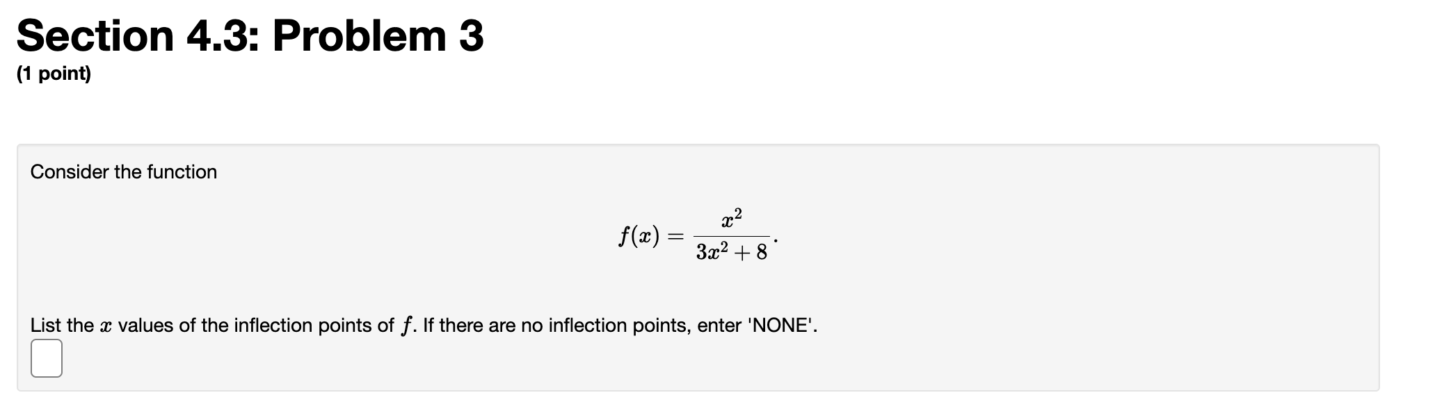 Solved Section 4.3: Problem 3 (1 point) Consider the | Chegg.com