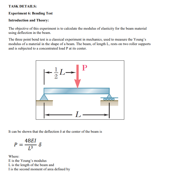 young's modulus by bending of beam experiment viva