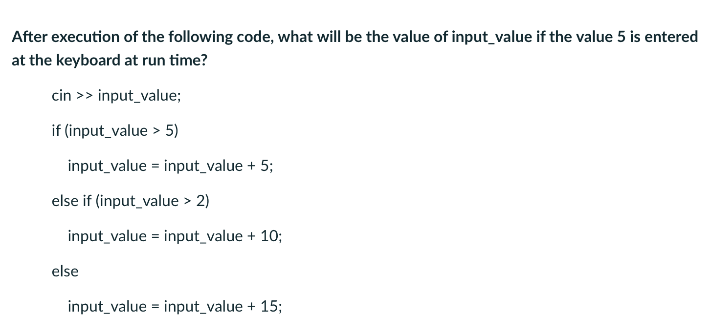 Solved After execution of the following code, what will be | Chegg.com