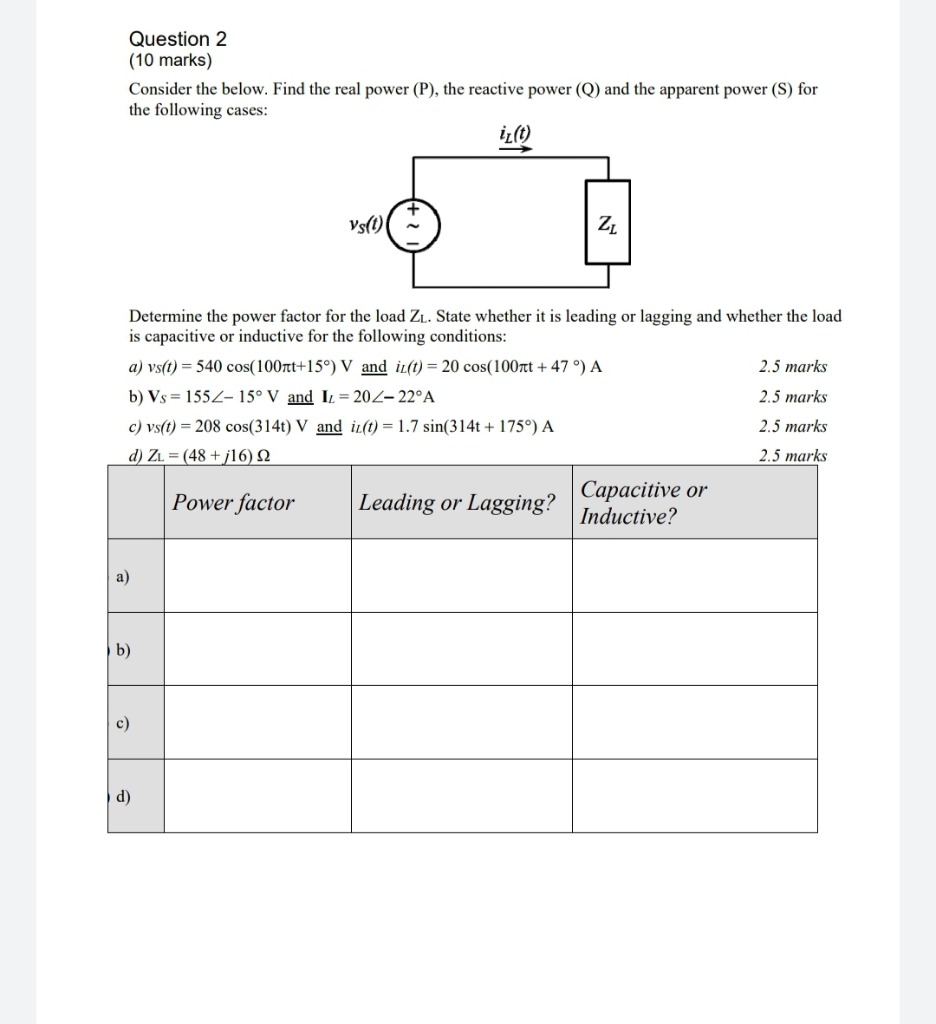 Solved Question 1 (10 marks) A sinusoidal voltage is given | Chegg.com