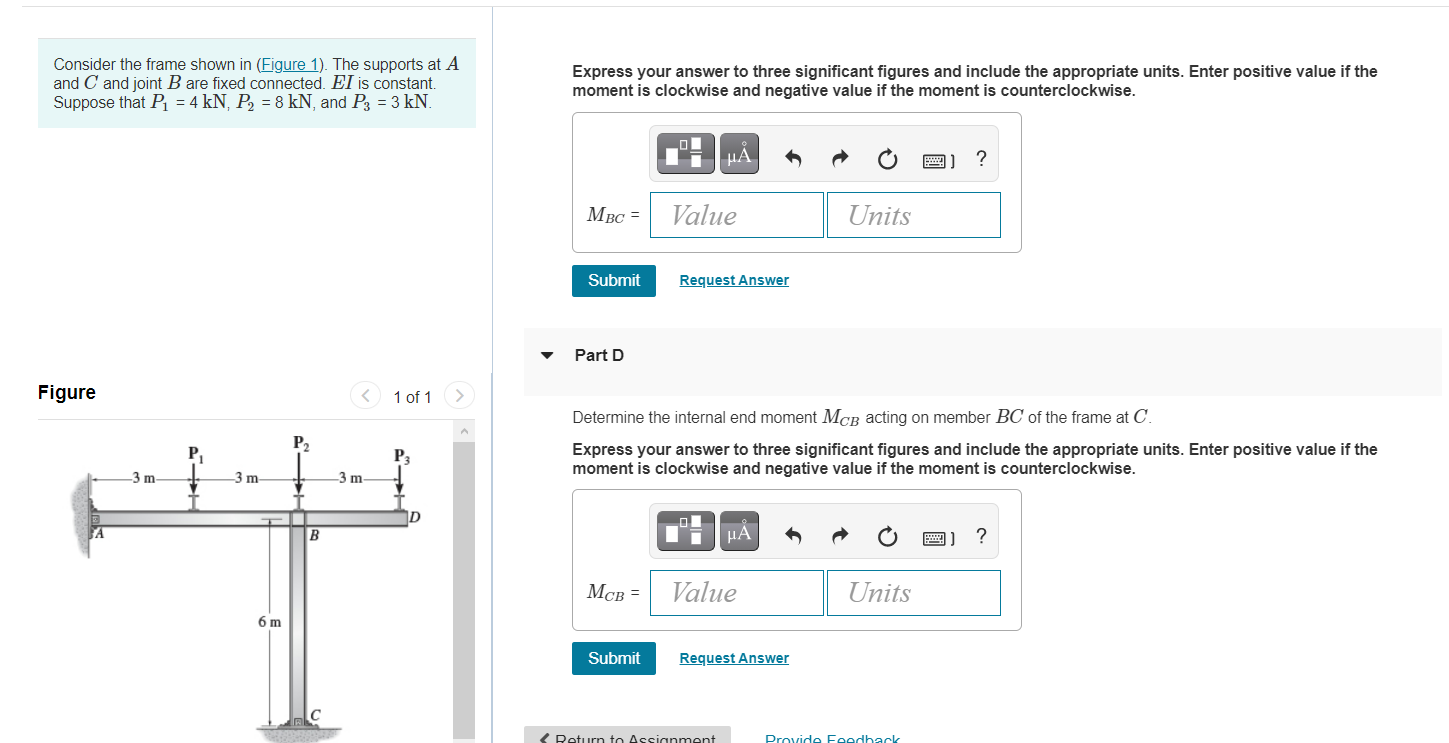 Solved Part A Consider The Frame Shown In (Figure 1). The | Chegg.com