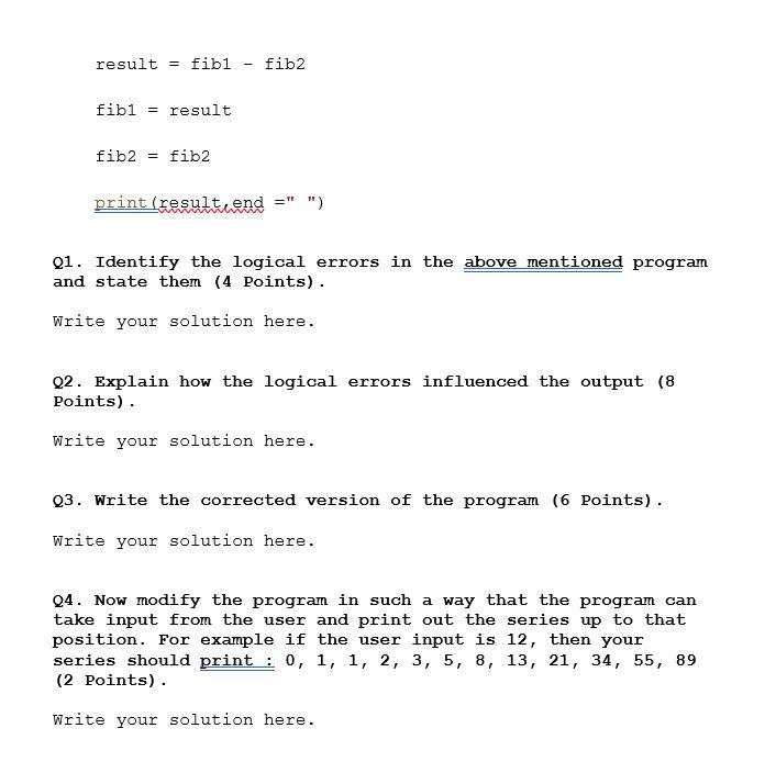 Solved Question. | In mathematics, the Fibonacci numbers, | Chegg.com