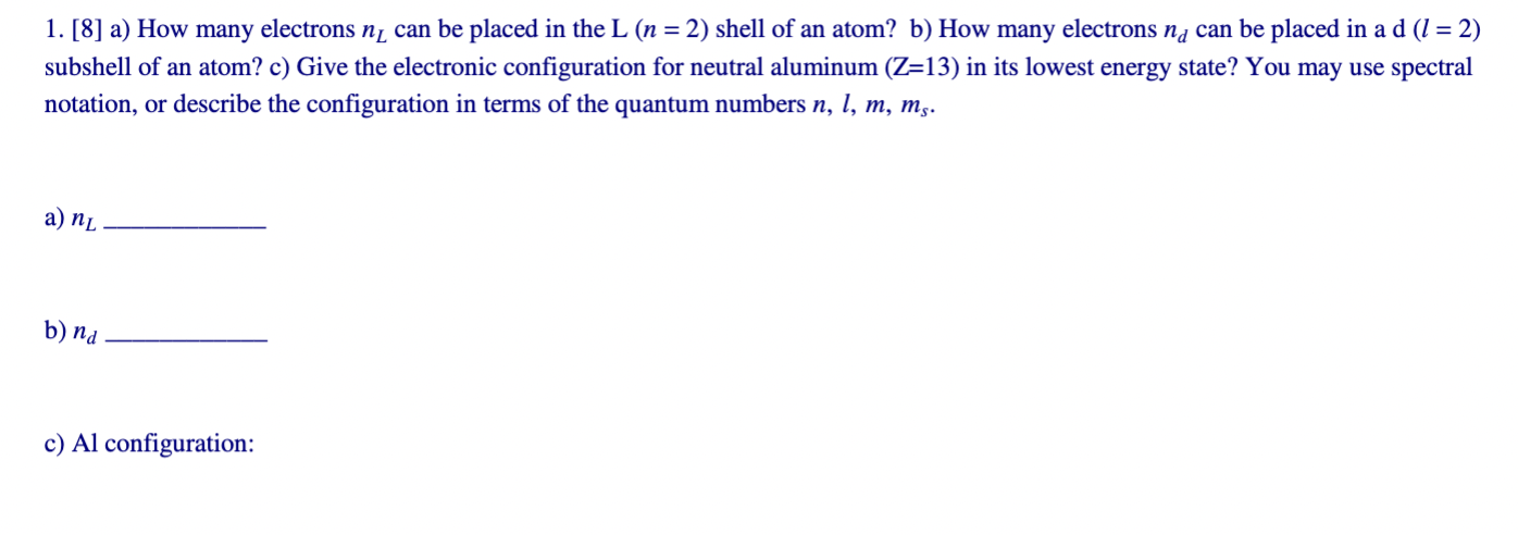 n 3 l 2 m 0 how many electrons