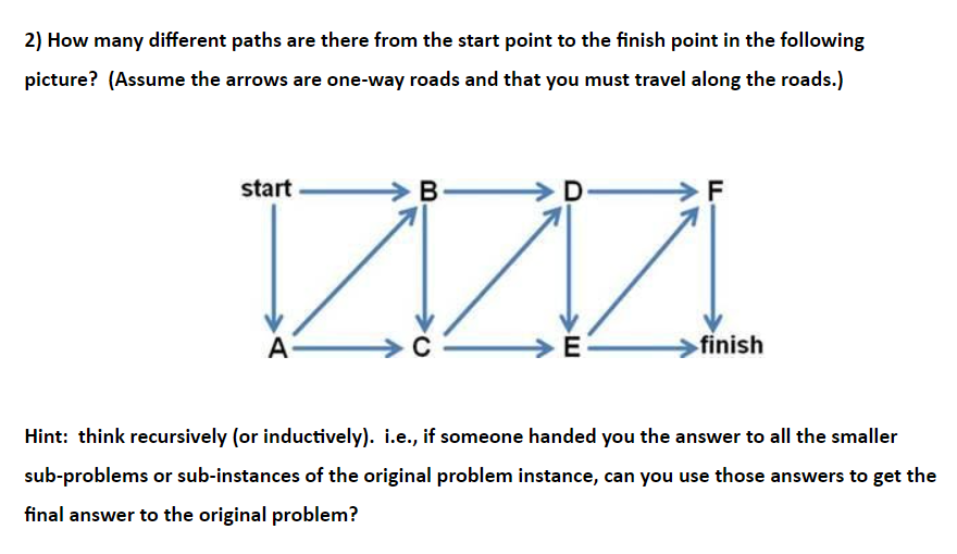 Solved 2) How many different paths are there from the start | Chegg.com