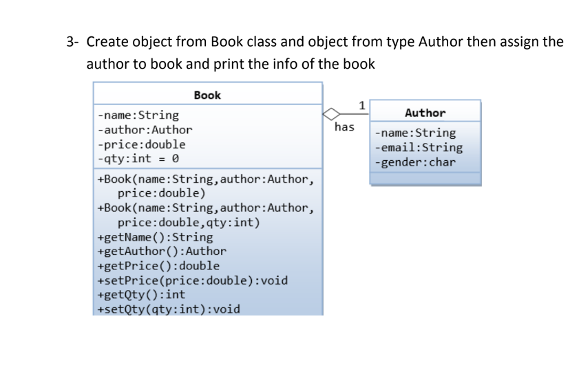 Solved Create object from Book class and object from type | Chegg.com