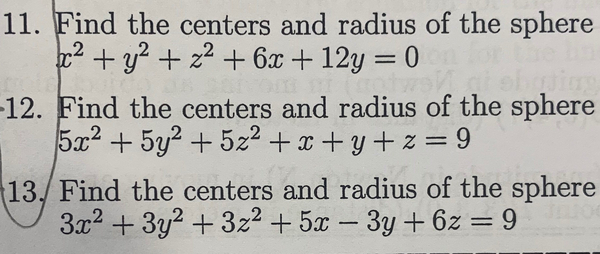 Solved Find The Centers And Radius Of The Sphere Using Chegg Com