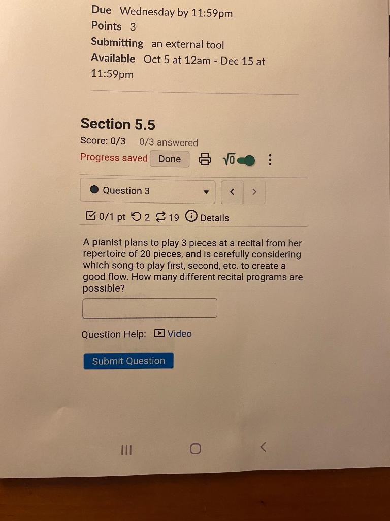 Solved Due Wednesday by 11:59pm Points 3 Submitting an | Chegg.com